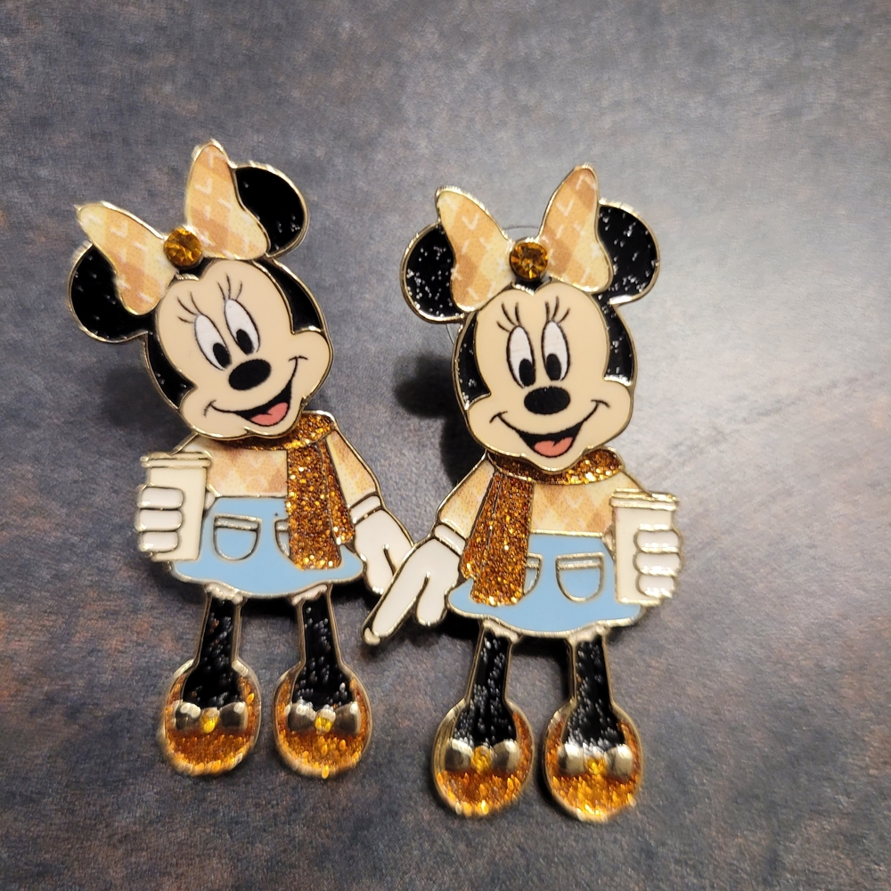 Disney Minnie Mouse Earrings - Gold, Black, Blue